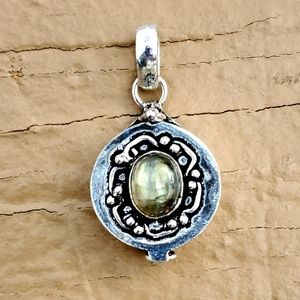 New Labradorite Silver Poison Locket Pendant.